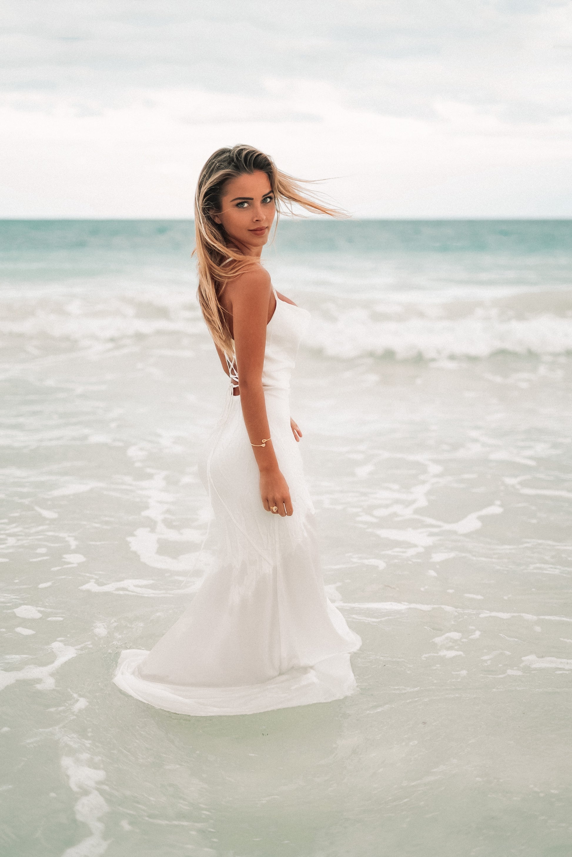 dress white beach sustainable women